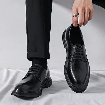Men's Shoes Leather Shoes Men's Business Dress Casual Soft Sole Korean Version British Trend Suit Groom Wedding Leather Shoes