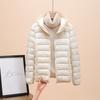 Down jacket women's new short light and thin thickened warm slim white duck down fashion coat