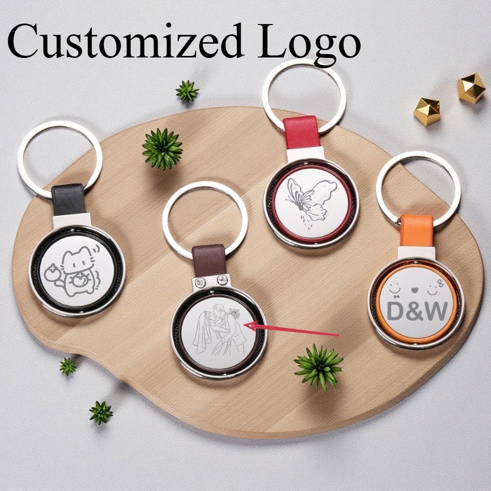 Custom Logo Ersonalized Rotating Moto Car Bags Key Ring Men and Women Key Chain Personalization Creative Metal Keychain Gift