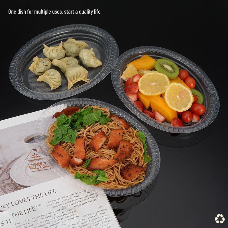 Disposable Clear Thickened Oval Plastic Plates