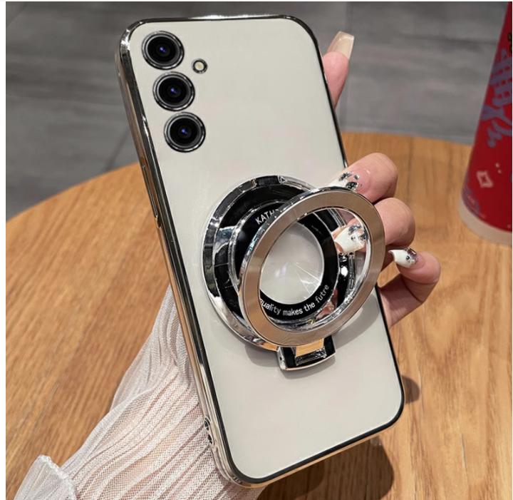 Luxury For Magsafe Wireless Charging Case For iPhone 11 12 13 14 15 Pro Max Plus Glitter Magnetic Ring Bracket Transparent Cover