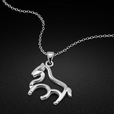 925 Silver Horse Pendants Necklaces Loving Design Cute Animal Pony Necklace Movie Jewelry Party Accessories Gifts