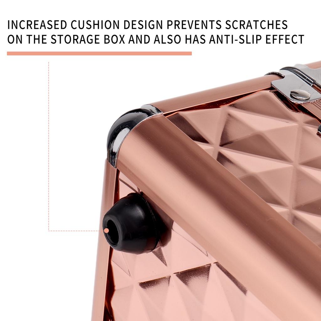 Professional Portable Cosmetic Bag Suitcases Cosmetics Large Capacity Women Travel Makeup Bags Box Manicure Cosmetology Case 9 x 6 x 6 inchesinches
