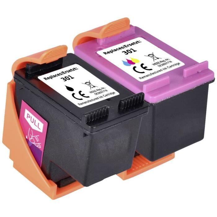 Ensemble d'encres - RENKFORCE - Compatible HP 301 - 4 cartouches - Multi-couleurs - Jet d'encre