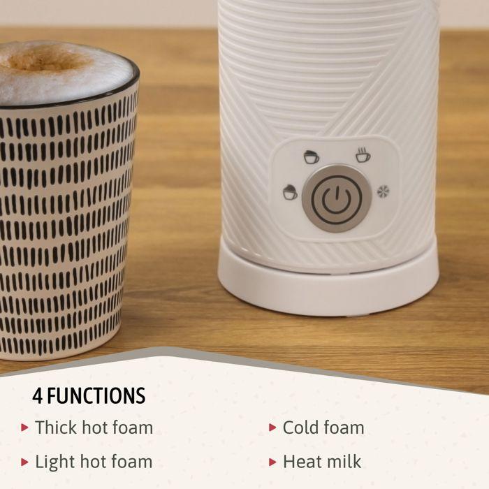 Elegance Mousseur À Lait Électrique, Réchauffeur Mousseur Froid/Chauffant 130ml Briebe MF1172WHT 500W Blanc 04124