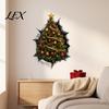 3D Holiday Wall Art Christmas Stickers, Decals for Living Room Bedroom And Party Decor Decor, Removable PVC Festive Home Entrance Classroom