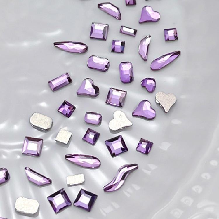 100Pcs Mixed Glass Crystal Hybrid Diamond Rhinestones Nail Art Decorations