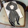 New Striped Printed Imitation Silk Fashion Early Autumn Decorative Small Scarf Winter Warm Scarf Headband Tie Pack