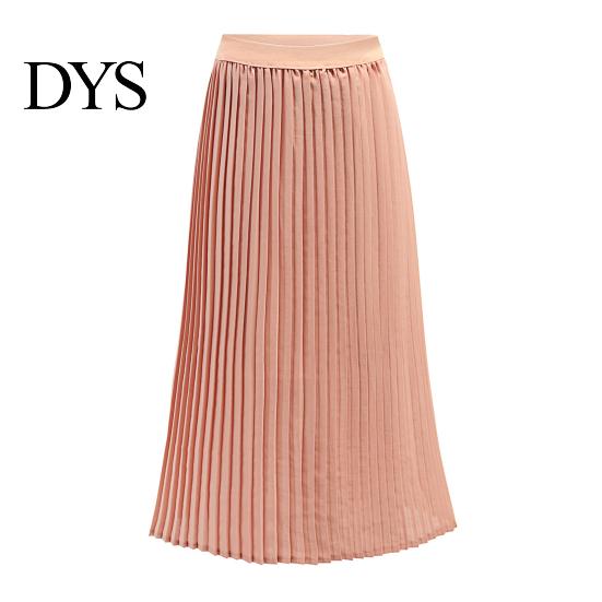 Indoor And Outdoor Wear Skirt Women Pleated Midi Elastic High Waist Solid Color for Smooth Outline Slimming Daily