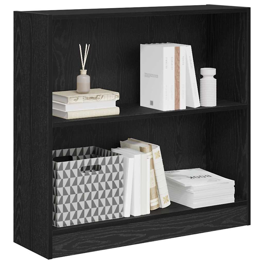 Bookshelf Black Oak Look 80 x 24 x 76 cm Engineered Wood
