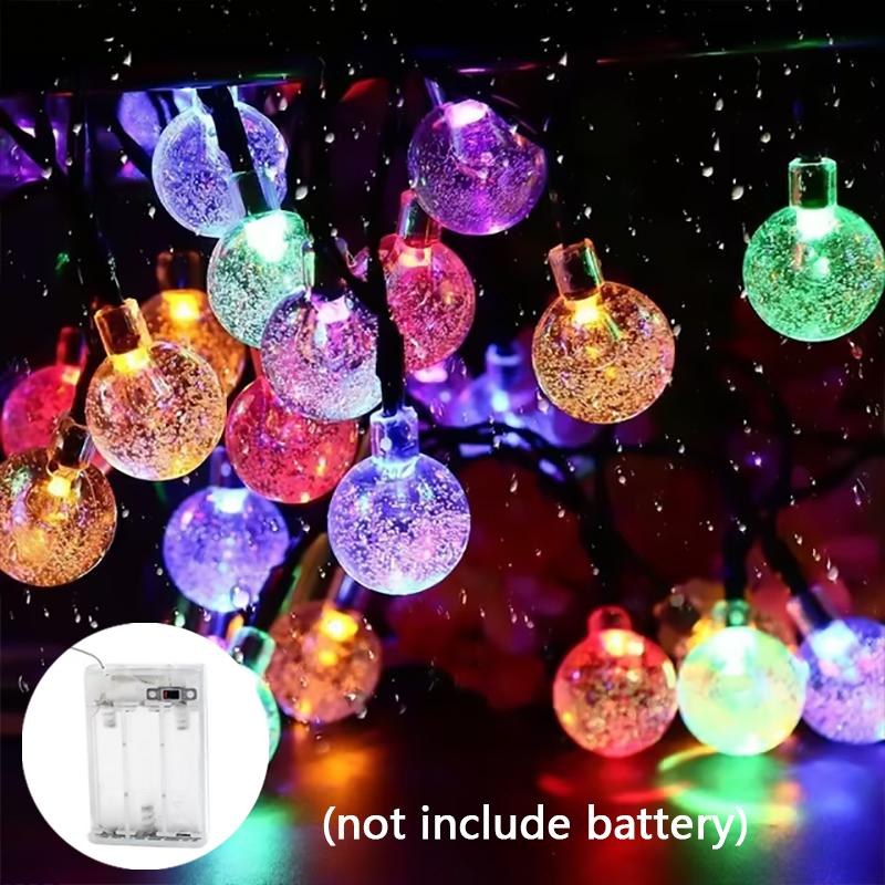 

Светодиодные солнечные гирлянды Bubble Ball для кемпинга, ночные огни для сада, свадебного декора 2M【Battery box】 разноцветный