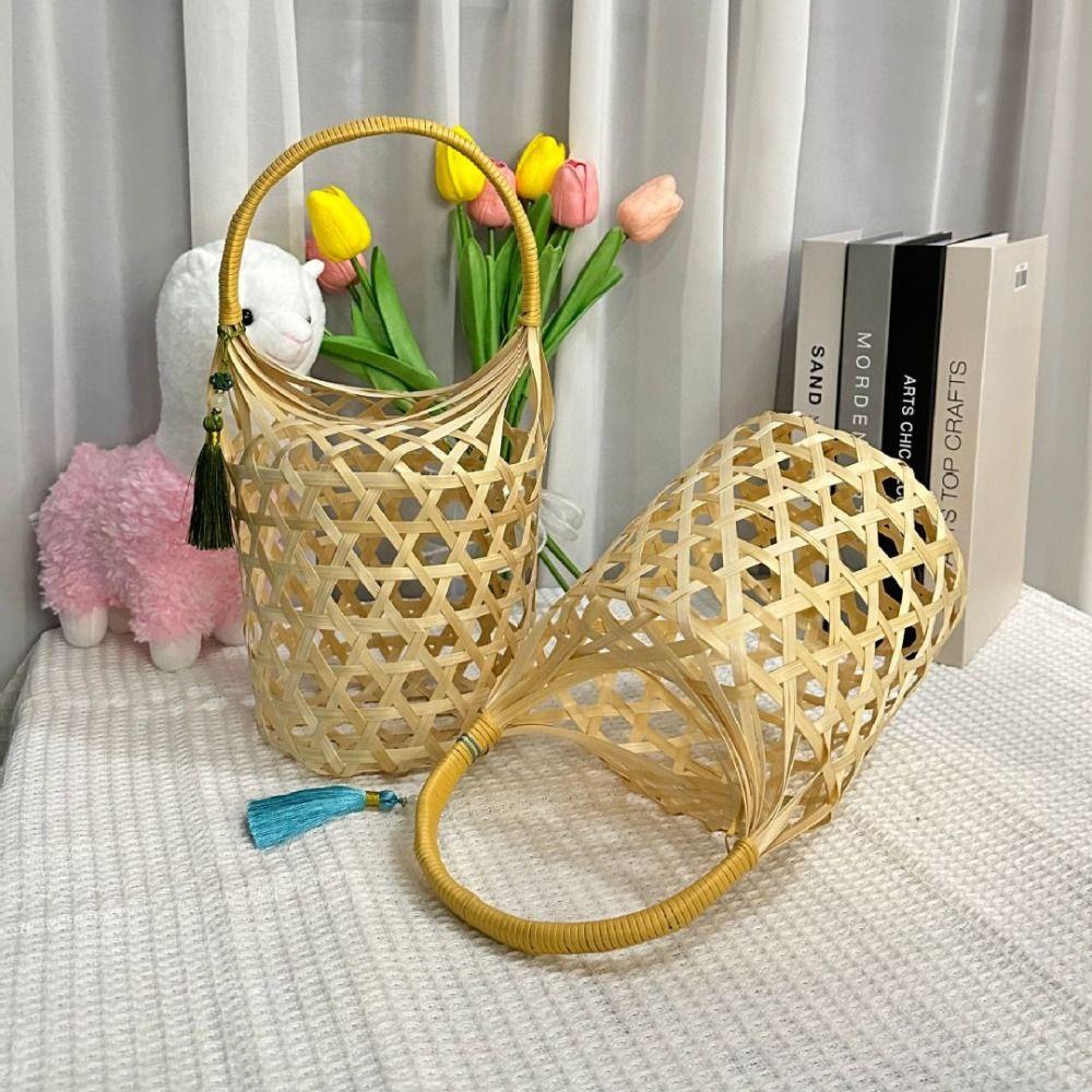 Bamboo Woven Hand-held Basket Retro Storage Box Multi-functional Gift Packaging Box New Year