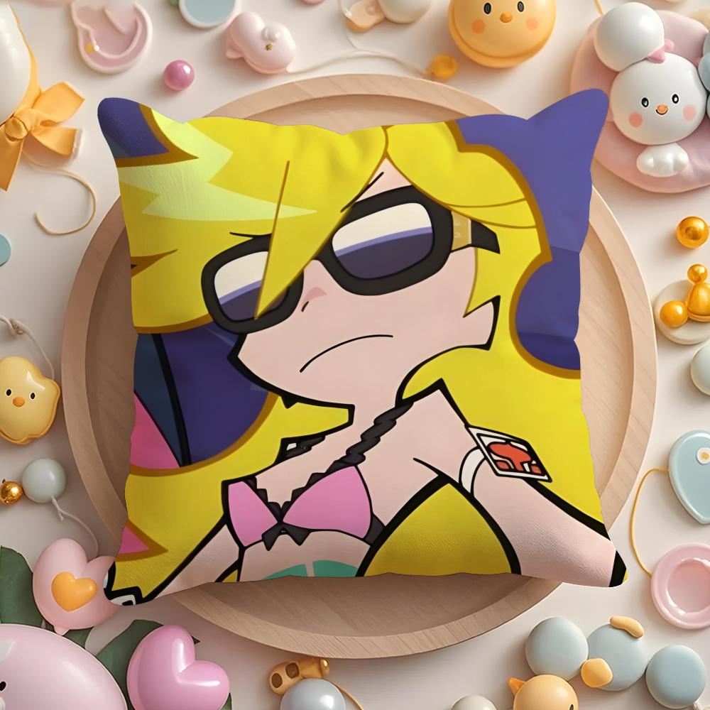 Anime P-panty and stocking Cushion Cover Home & Car Multi-Scene Pillow Cover - Reversible, Soft & Durable for Daily Use