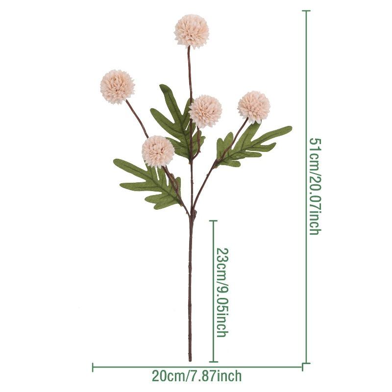 

Искусственный искусственный цветок Осень 5-головая хризантема пинг-понг одуванчик искусственный цветок декоративный букет светло-розовый