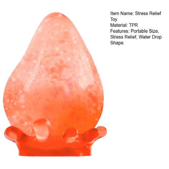 Glitter Waterdrop Stress Relief Toy Anxiety Reduction Water Drop Shape Sensory Toy with Sequins Inside Portable Decompression Stress Ball