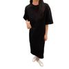 Women's Short Sleeve Midi Dress Summer Casual Round Neck Shirt Dress Loose Beach Shift