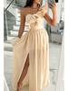 2022 Sleeveless Ruffle Hem Slit Dress - European & American Women's Style