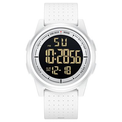 GOLDEN HOUR Men's Unisex Digital Watch Ultra-Thin Waterproof Sports Wide-Angle Display Rubber Strap