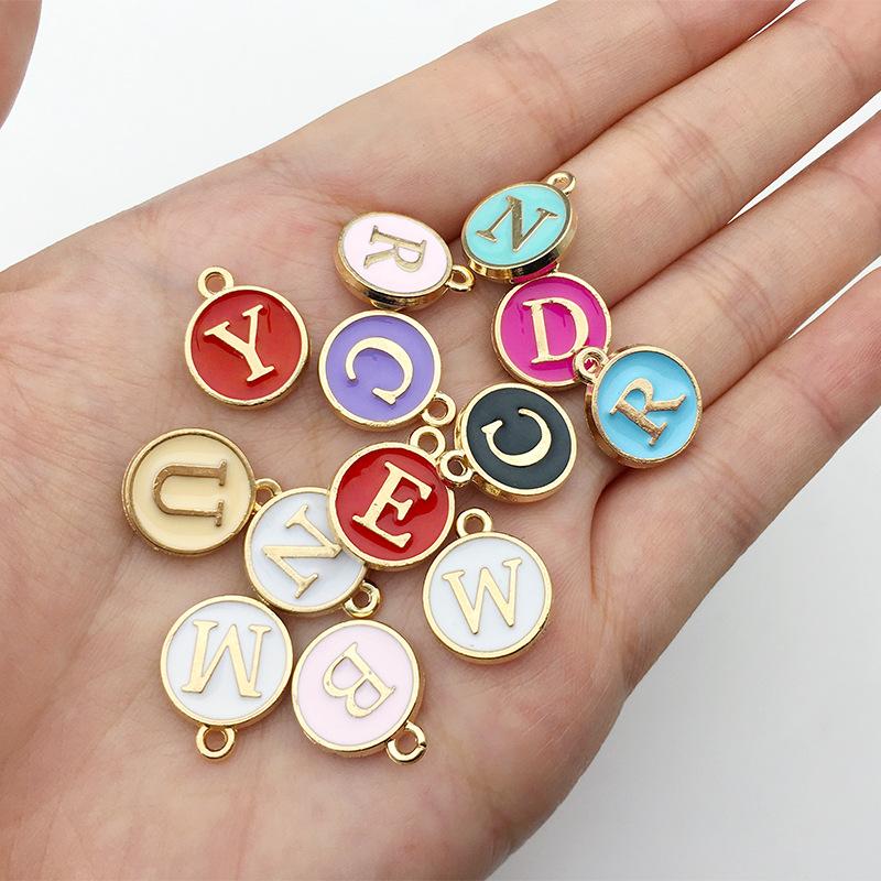 Letter Charms: 260 Pcs Alphabet Pendants in 10 Colors with Jump Rings - Initial Metal Beads for Personalized Jewelry Making - DIY Bracelet Necklace