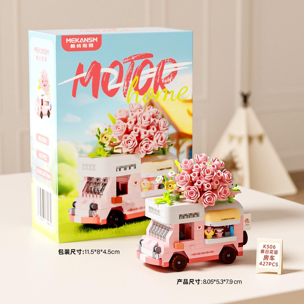 Anime Building Blocks Figure Vending Cart Series, Cartoon Small Particle Assembly Models, Fun Educational Toys For Kids,