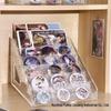 Acrylic Badge Display Stand with Transparent Tiered Shelves for Desktop Badge Storage
