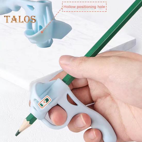 Suport pentru creion pentru copii, 4 buc, design ergonomic, creioane corectoare pentru pix, antrenament de scriere, mânere din silicon pentru degete, ajutor pentru prindere stilou