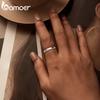 Bamoer 925 Sterling Silber minimalistischer metallischer Glanzring stapelbarer einfacher Fingerring für Frauen hypoallergener Schmuck Geschenk
