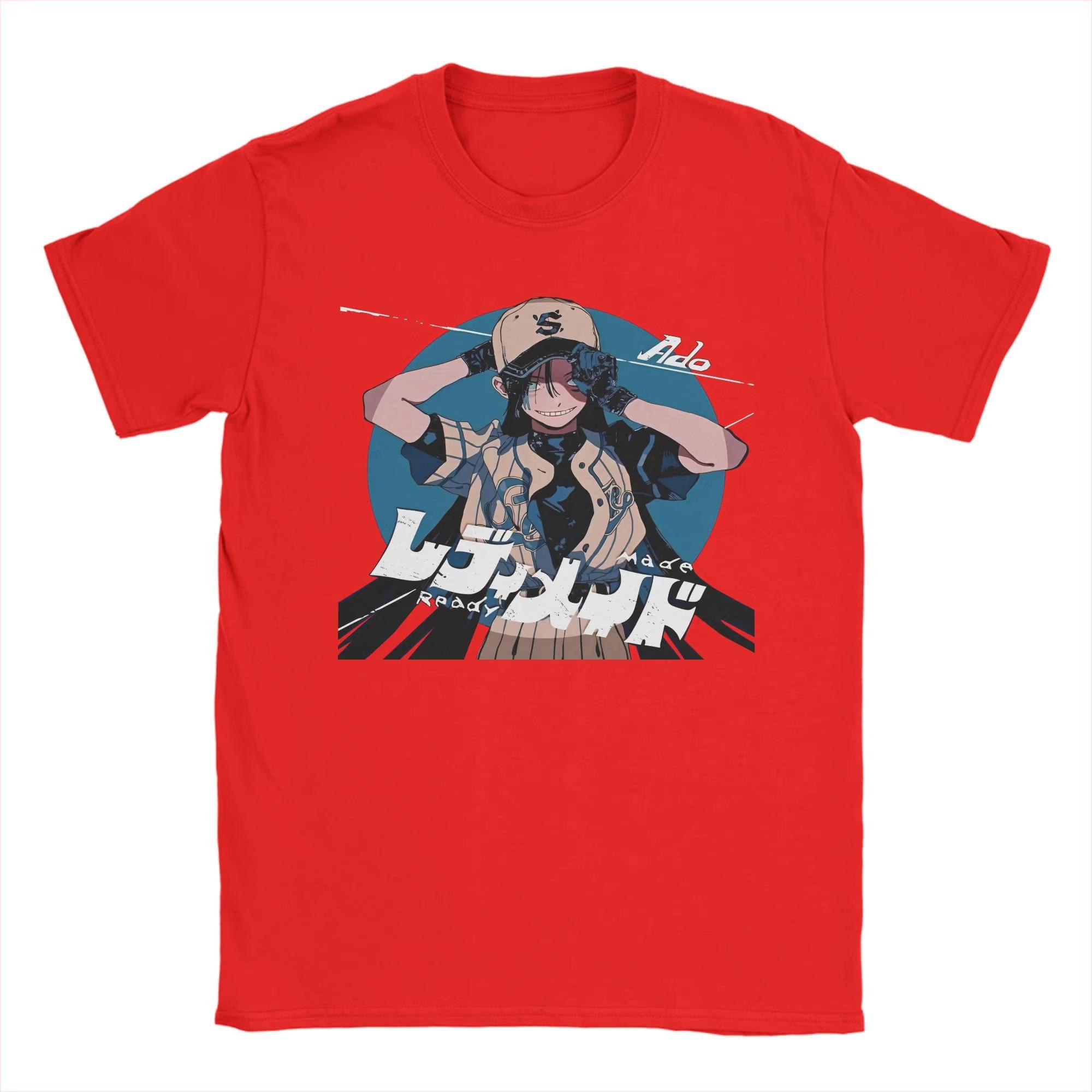 

Ado Обложка Альбома Аниме Футболки из Чистого Хлопка Модная Футболка для Мужчин Летняя Y2K Повседневная Свободная Футболка с Коротким Рукавом Удобная 4XL