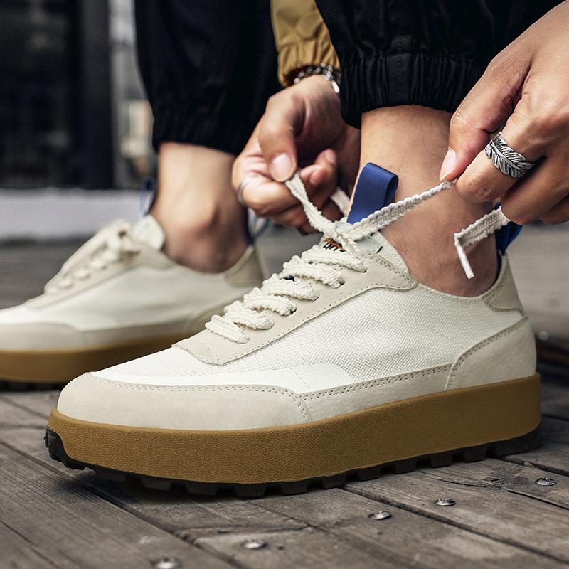 Atmungsaktive Herren-Wanderschuhe Marke Herren Schnürschuhe Vulkanisierte Schuhe Klassische Leder-Flats Herren Tenis Masculino Schuhe