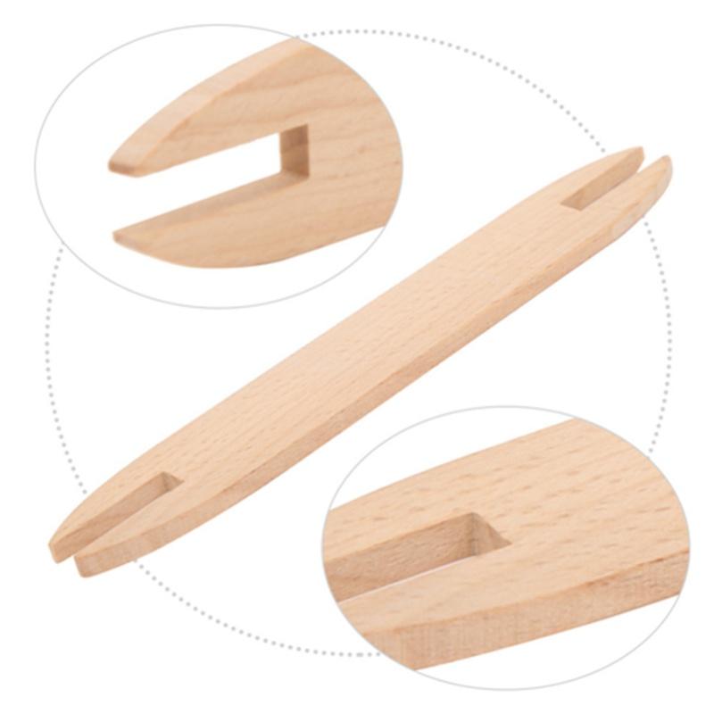 2pcs Beech Wood Weaving Shuttle DIY Sweater Scarf Tapestry Weaving Accessories