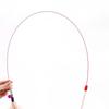 Interactive Cat Wand Toy With Feather Bell Plastic Handle Steel Wire Design Indoor Play Mental Stimulation
