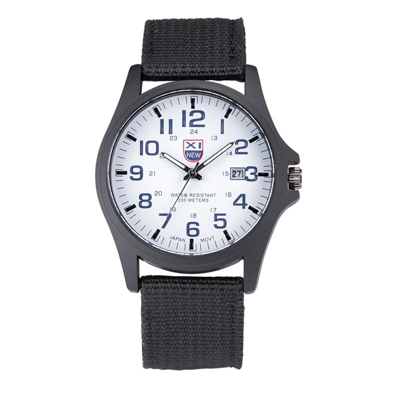 XINEW Cheap Watches Men's Nylon Calendar Army Quartz Watch