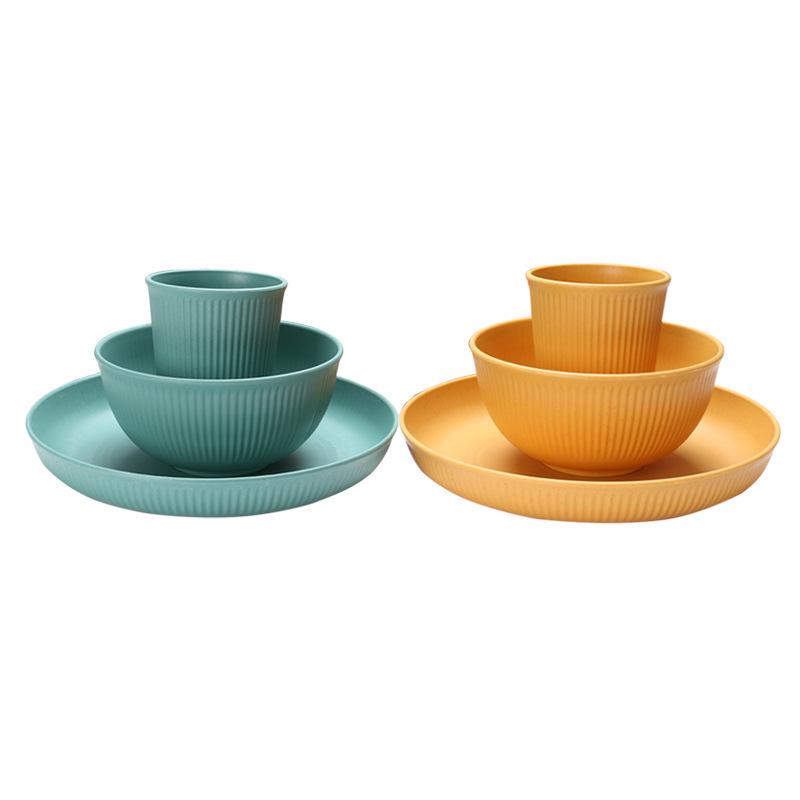 Wheat Straw Reusable Cutlery & Tableware Set: Dishwasher & Microwave Safe