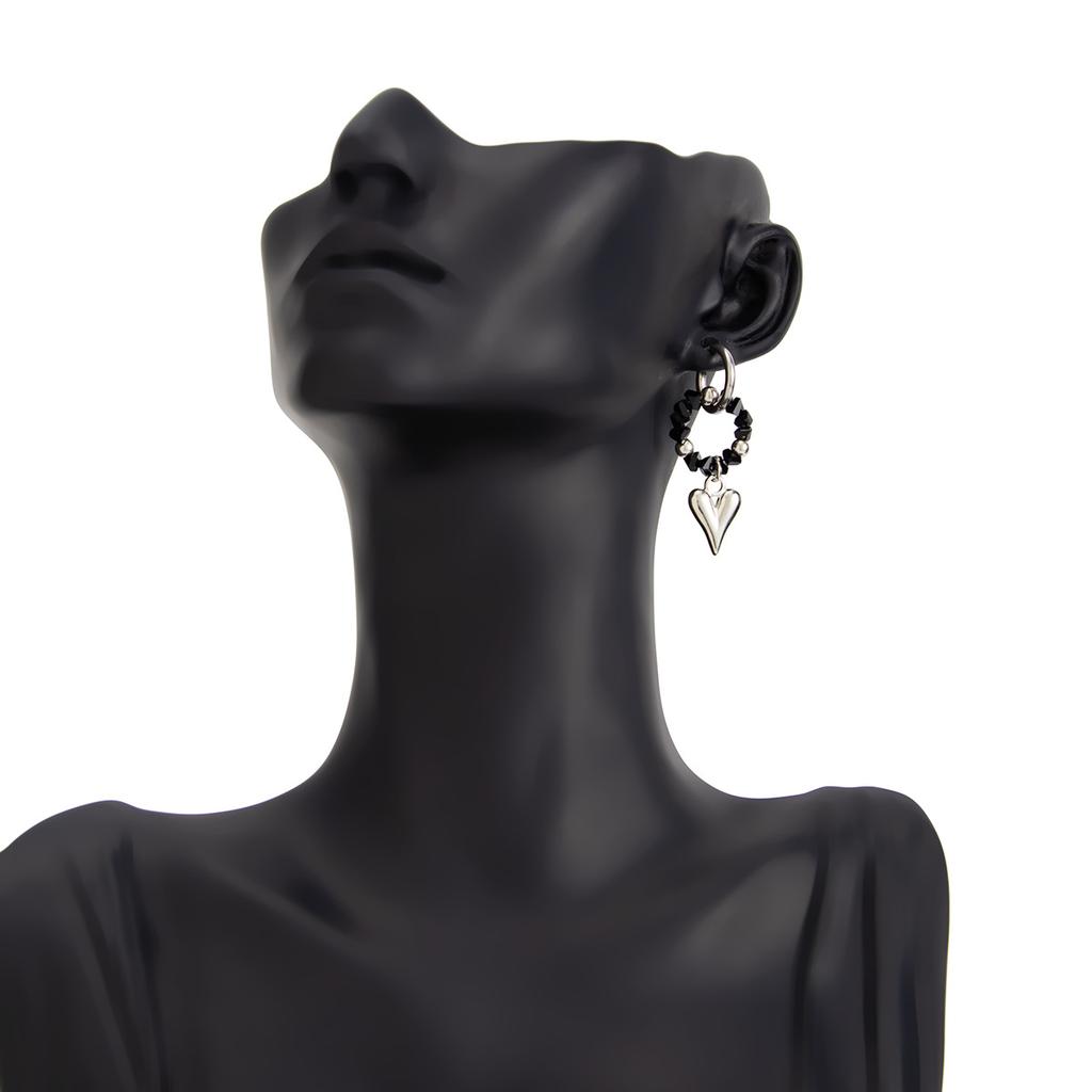 Personality Cold Wind Pentagram Love Pendant Ear Buckle Fashion Irregular Crystal Tassel Ear Ornament Woman