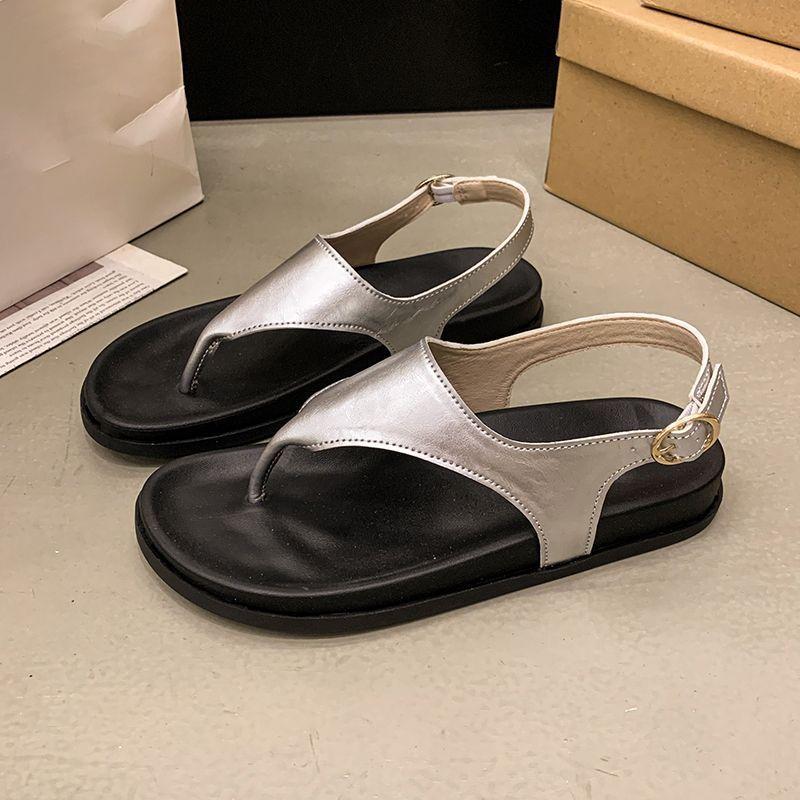Retro style toe flat bottom outer slippers women's high sense temperament casual versatile cool slippers 2025 summer new