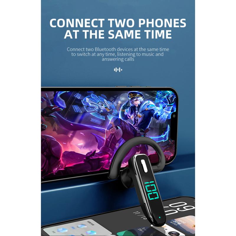 Wireless Bluetooth-compatible Headset K50 Hanging Ear Enc Call Noise Reduction Digital Display