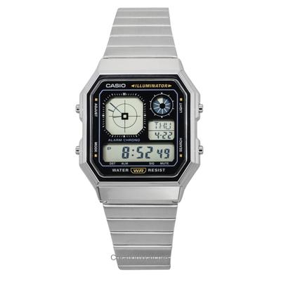 Vintage Digital Stainless Steel Quartz A130WE-1A Unisex Watch