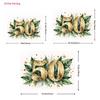 2D Gold Green Leaves 50th Birthday Photography Backdrop, Adult Birthday Decor