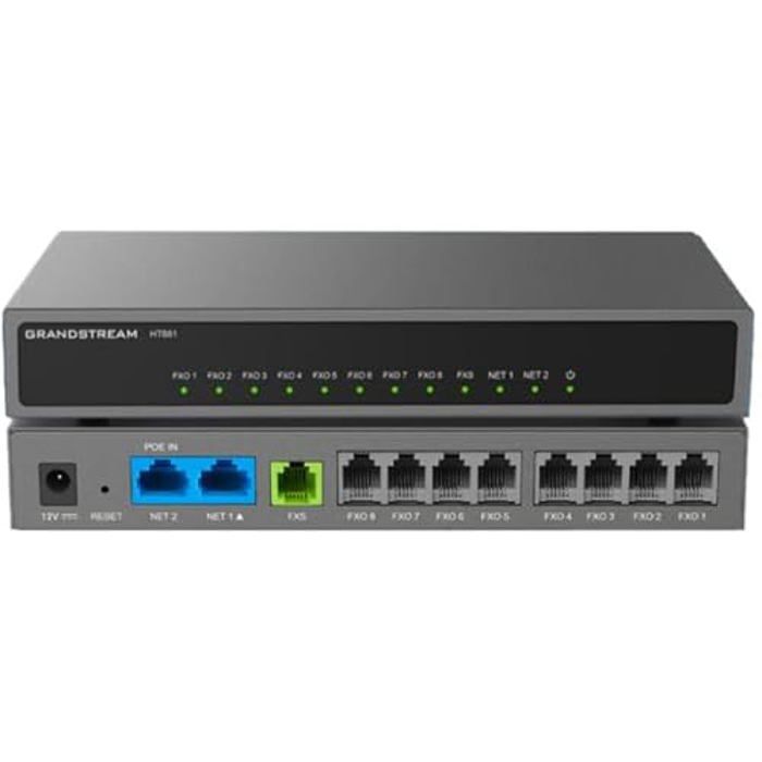 Routeur NAT - GRANDSTREAM - HT881 - 8 FXO - 1 FXS - 2 GigE PoE