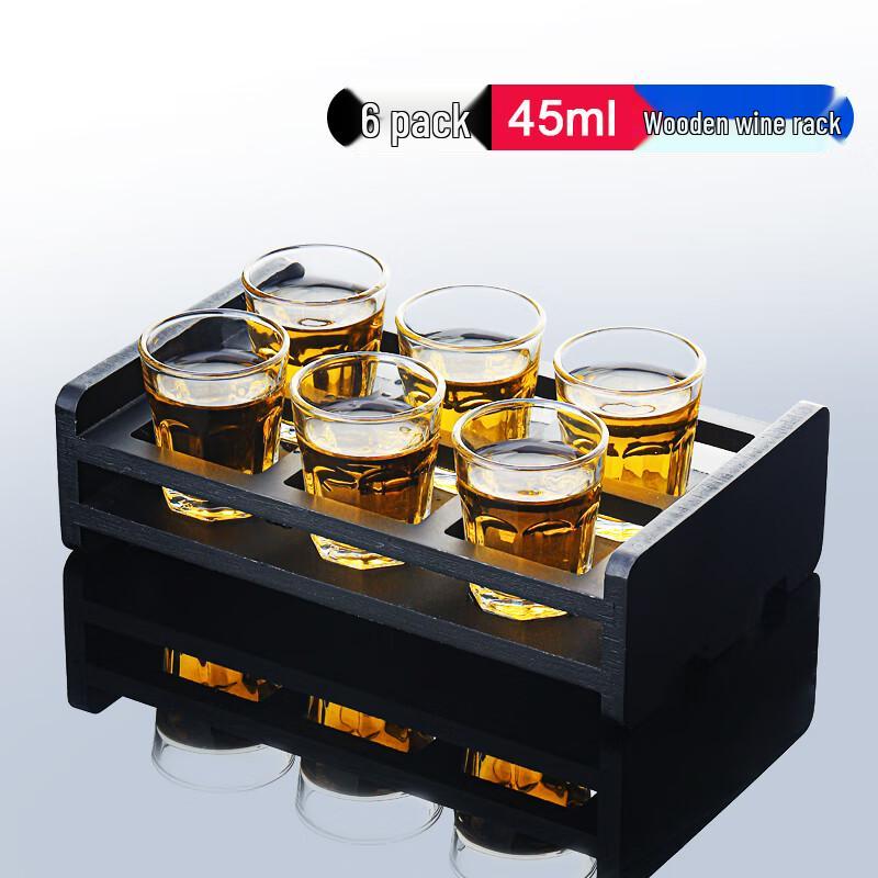 Qianxing Diamond Glass Liquor Cup Set with Rack