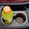 2pcs Car Cup Holder Vintage Mandala Flower Silent Anti-Slip Silicone Insert Coaster Mat Universal Interior Accessories