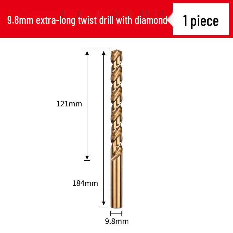 Cobalt Extra-Long High-Strength Alloy Twist Drill Bit for Stainless Steel and Woodworking