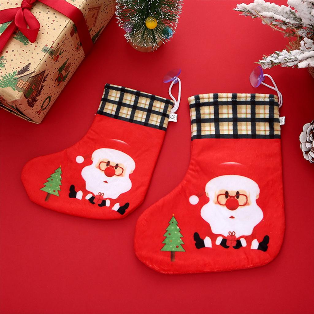 Christmas Stocking Decoration Snowman Small Bell Christmas Eve Children's Candy Gift Bag 6pc
