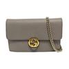 [Pre-Owned] Double G Series Double G Logo Snap Closure Leather Woc Chain Bag - Very Good #12LW0G6