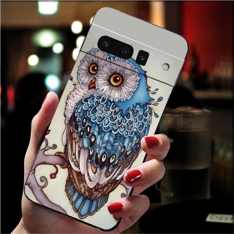 Husă Telefon pentru Google Pixel 7 Pro 7 6A 6 Pro 5A 4A 3A Pixel 4 XL Pixel 5 6 4 3 XL 3A XL 2 XL Animal Drăguț Desene Animate Bufniță Husă Fundă