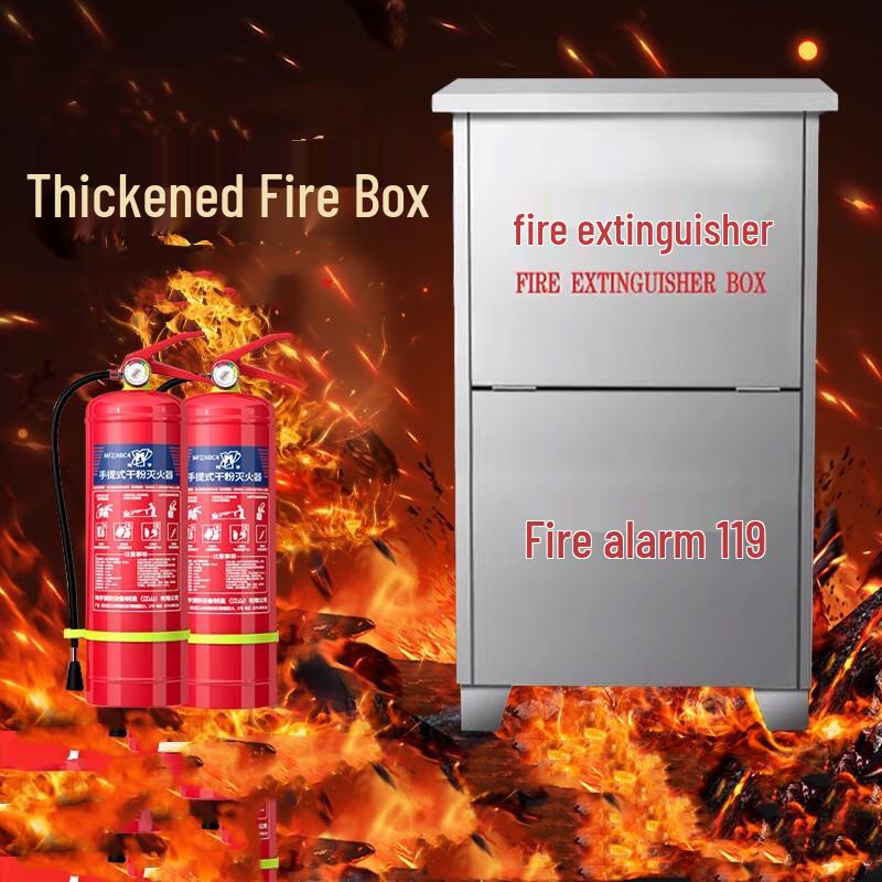 Sha an Thickened Stainless Steel Floor-Standing Fire Extinguisher Box 4kg Fire Extinguisher