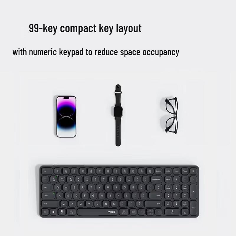 Rapoo 9350S Ультратонка Бездротова Клавіатура та Миша Multi-mode