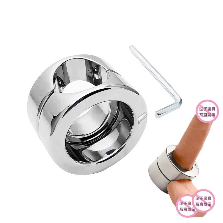 Metal Stainless Steel Scrotum Bondage Stretch Pendant Ring Penis Weight Bearing Horseshoe Ring Adult Sex Product Toy