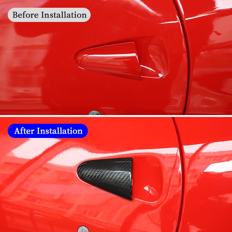 Car Exterior Door Handle Decorative Panel Protective Cover for Ferrari 458 2011-2016 Real Carbon Fiber Car Accessories