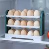 Portauova Alta Capacità Design Ribaltabile Salvaspazio con Maniglia per il Trasporto 3 Strati Freschezza Vassoio Porta Uova per Frigorifero Accessori da Cucina